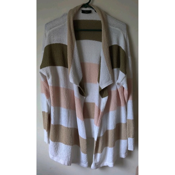 Ella Rafaella Women's Plus‎ Open Front Cardigan White/Green/Pink/Brown Size 1X - Picture 1 of 4